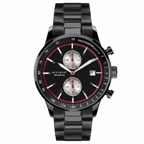 Accurist Chronograph Black Bracelet Mens Watch 7364