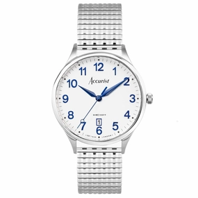 Accurist Classic Mens Expander Bracelet Watch White Dial 73000X