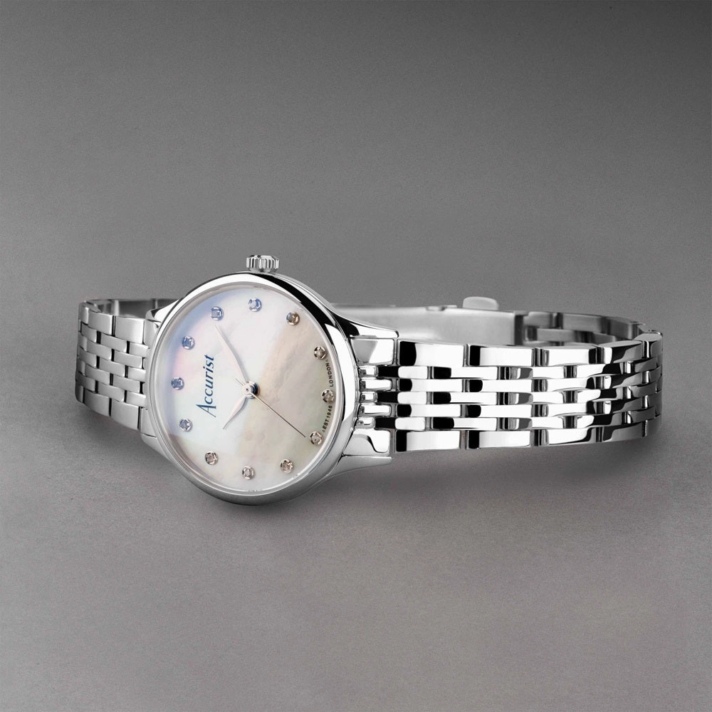 Accurist Dress Ladies Watch with Mother of Pearl Diamond Set Dial 77000
