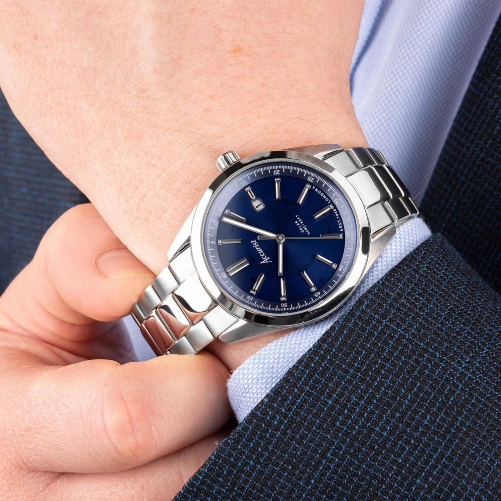 Accurist Everyday Blue Dial Solar Mens Watch 74019