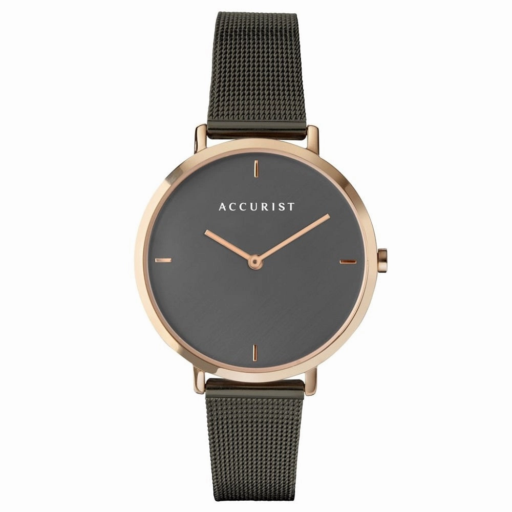 Accurist Ladies Grey Mesh Bracelet Watch 8349