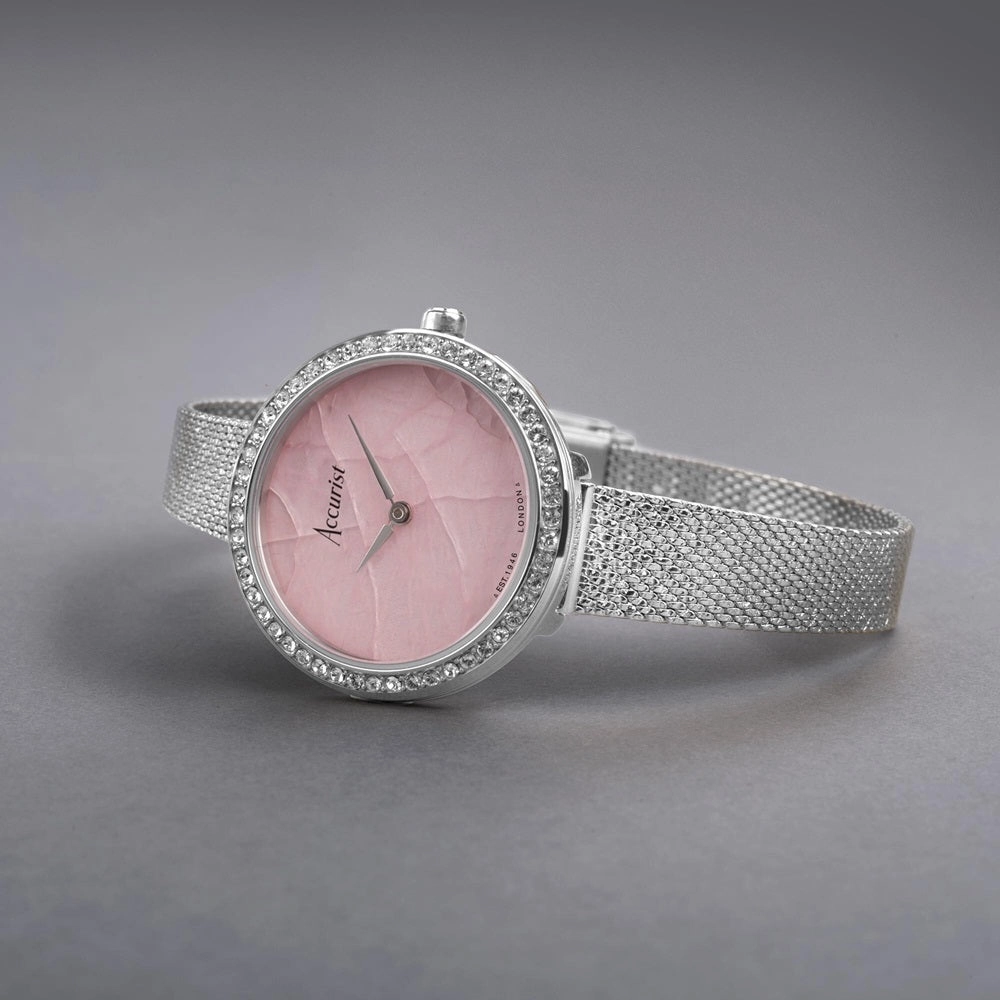 Accurist Ladies Watch 78005 With Rose Quartz Dial