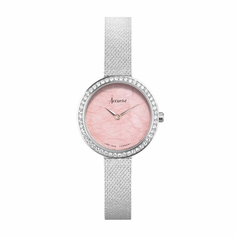 Accurist Ladies Watch 78005 With Rose Quartz Dial