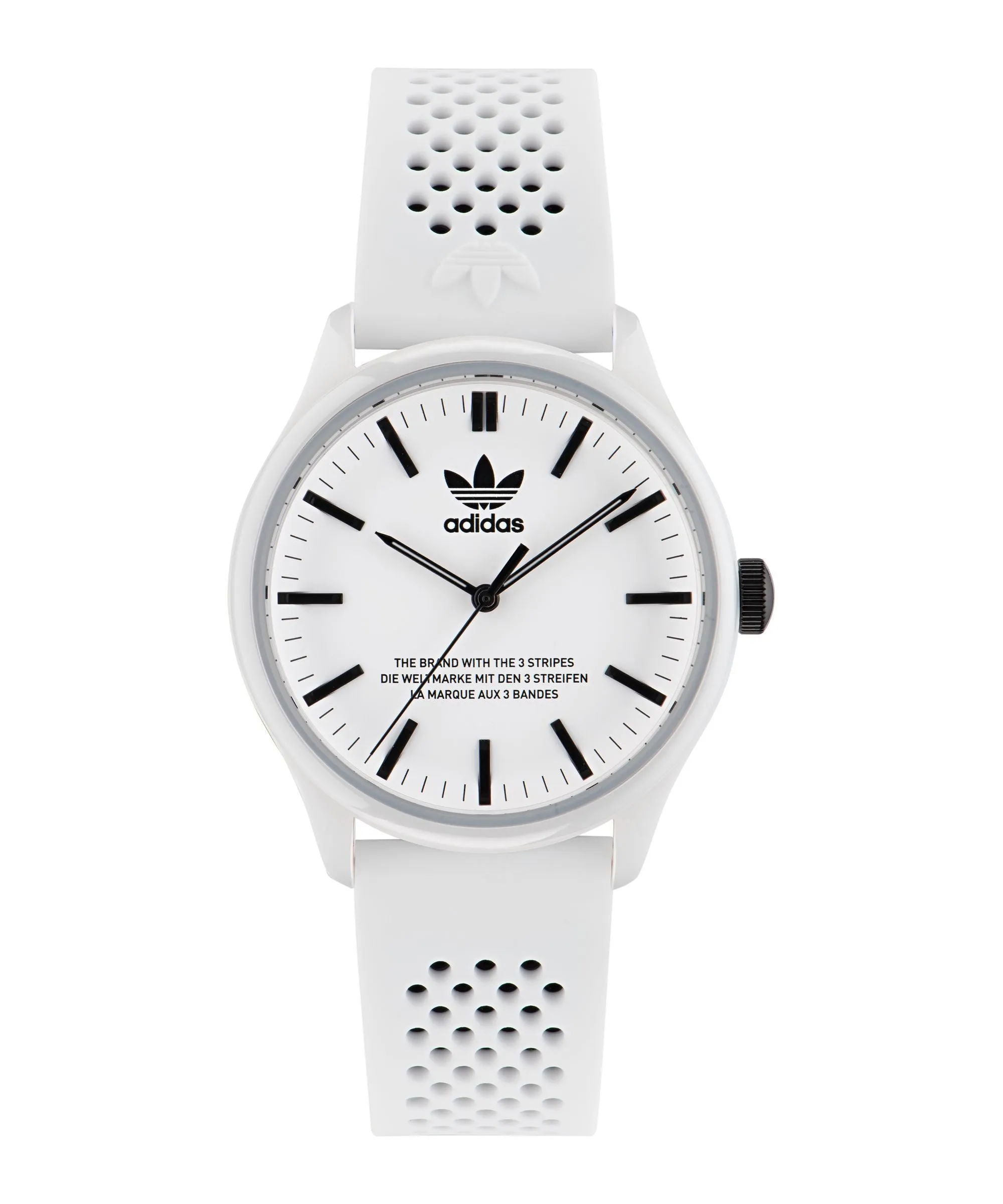 Adidas Code One 40mm White Dial White Silicone Strap Watch AOSY23030