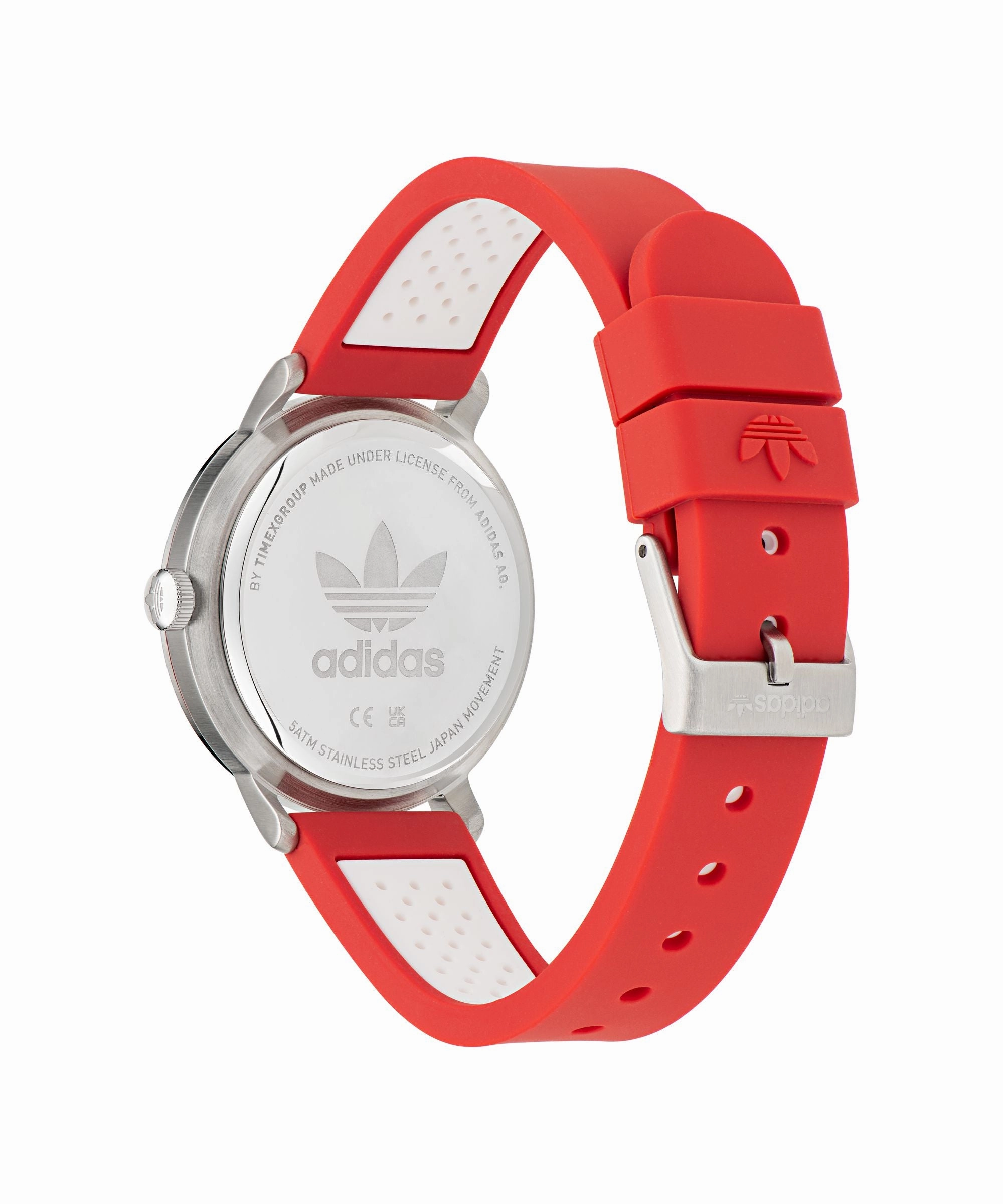 Adidas Code One 38mm White Dial Red Silicone Strap Watch AOSY23024