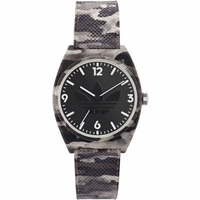 Adidas Men's Watch - Originals Quartz Black and Grey Camouflage Strap | AOST22568