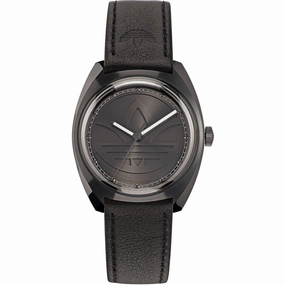 Adidas Men's Watch - Originals Quartz Black Dial Genuine Leather Strap | AOFH22514