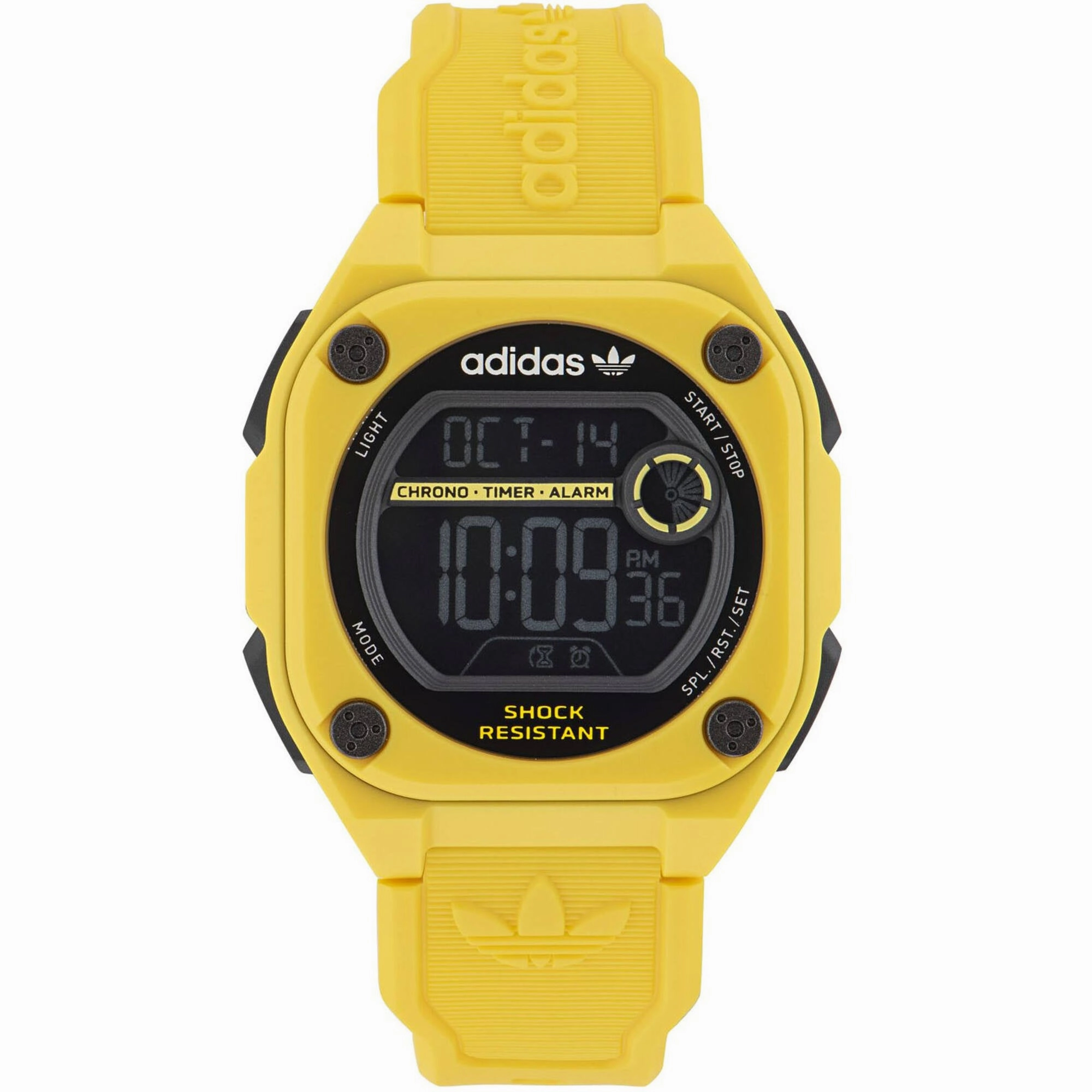Adidas Men's Watch - Originals Quartz Black Digital Dial Yellow Strap | AOST23060