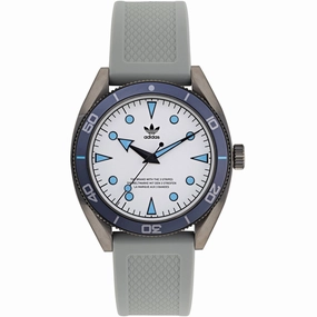 Adidas Men's Watch - Originals Quartz Silver Tone Dial Gray Rubber Strap | AOFH22003