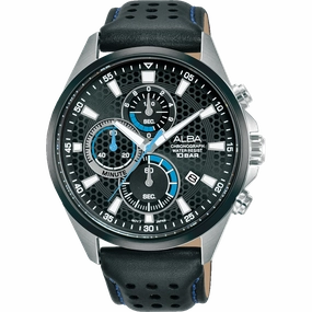 Alba Active Sports Chronograph Black Dial Mens Watch AM3879X