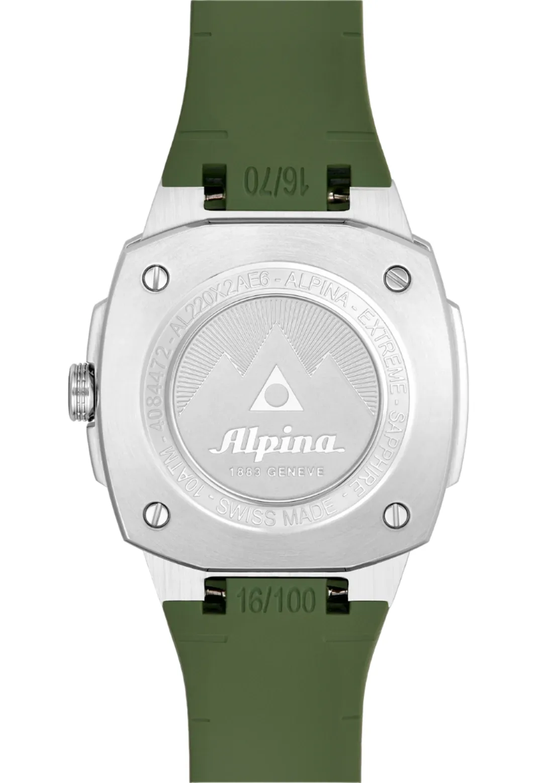 Alpina Alpiner Green Dial Rubber Strap Watch AL-220K2AE6