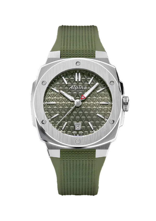 Alpina Alpiner Green Dial Rubber Strap Watch AL-220K2AE6