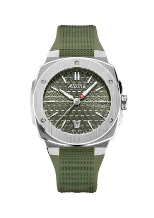 Alpina Alpiner Green Dial Rubber Strap Watch AL-220K2AE6