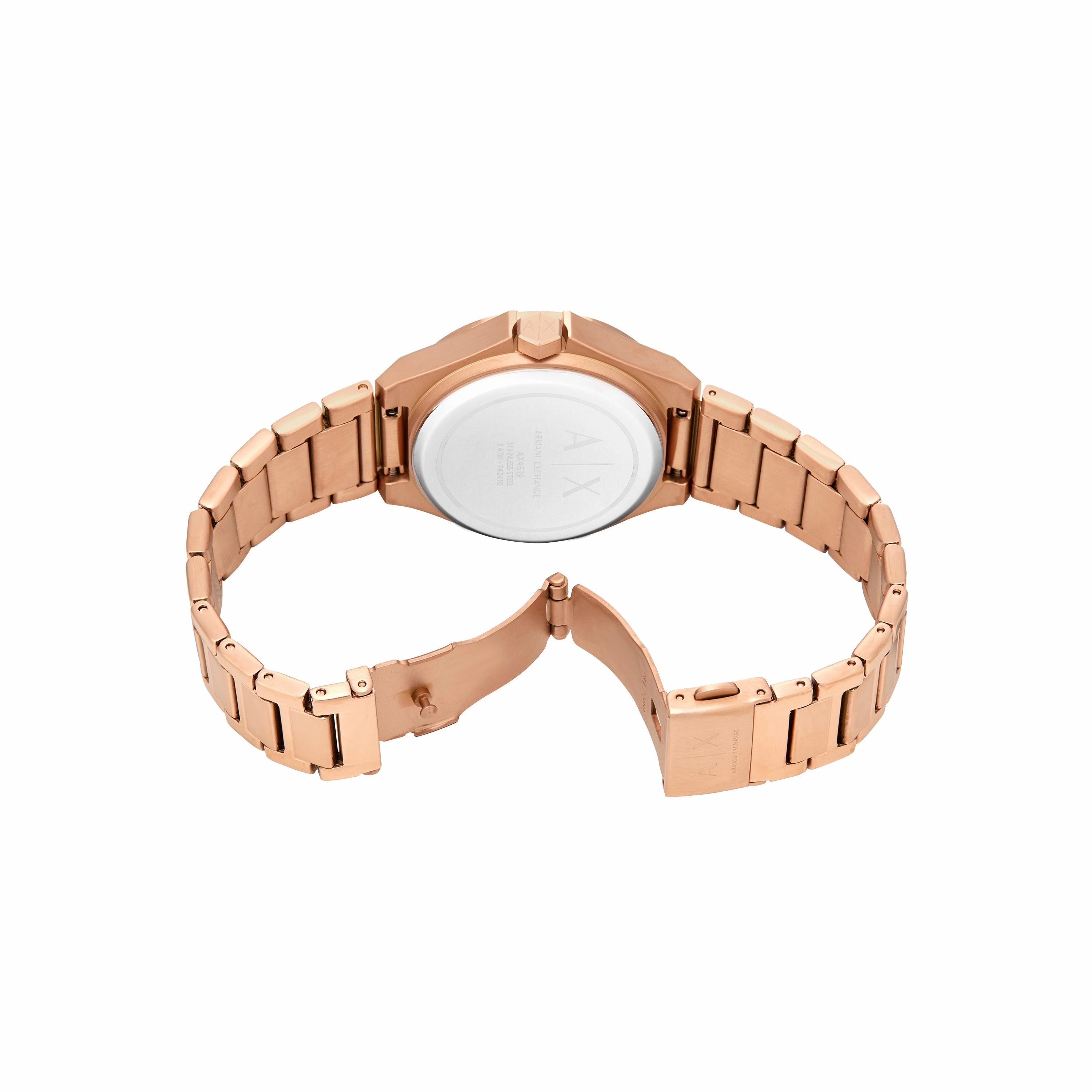 Armani Exchange Automatic Rose Gold Dial Stainless Steel Watch AX4619
