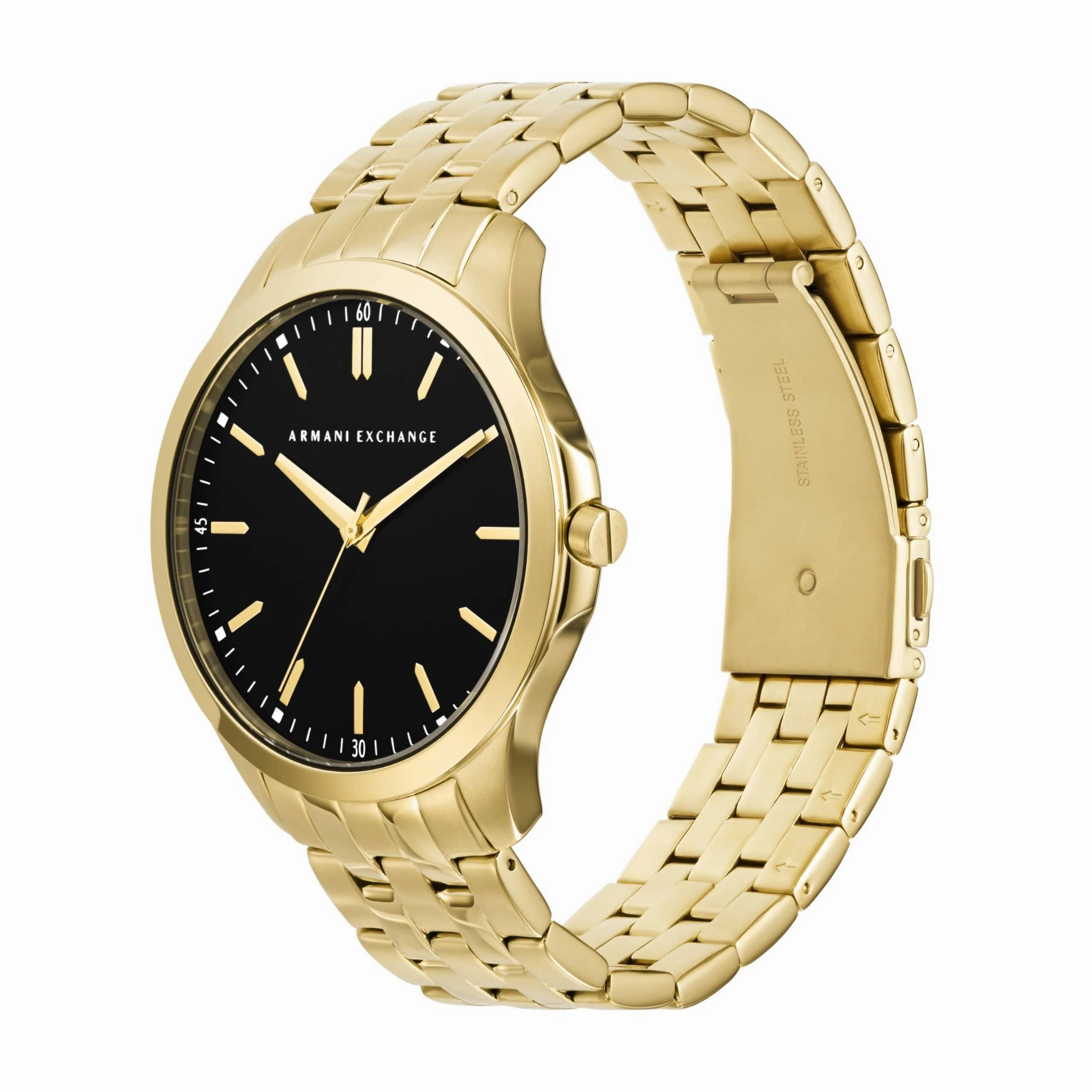 Armani Exchange Black Dial Gold Steel Timepiece AX2145