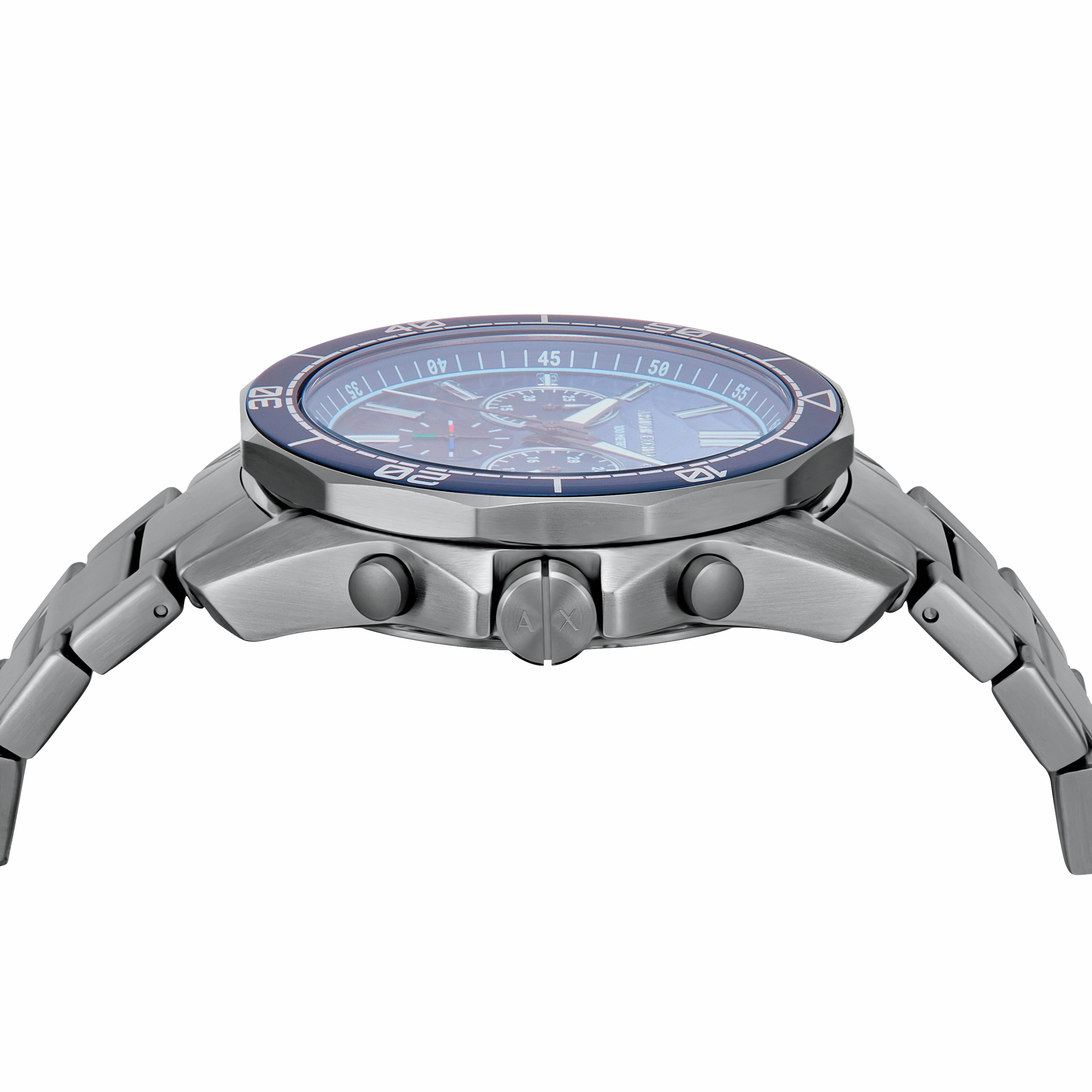 Armani Exchange Chronograph Blue Dial Gunmetal Stainless Steel Watch AX1967