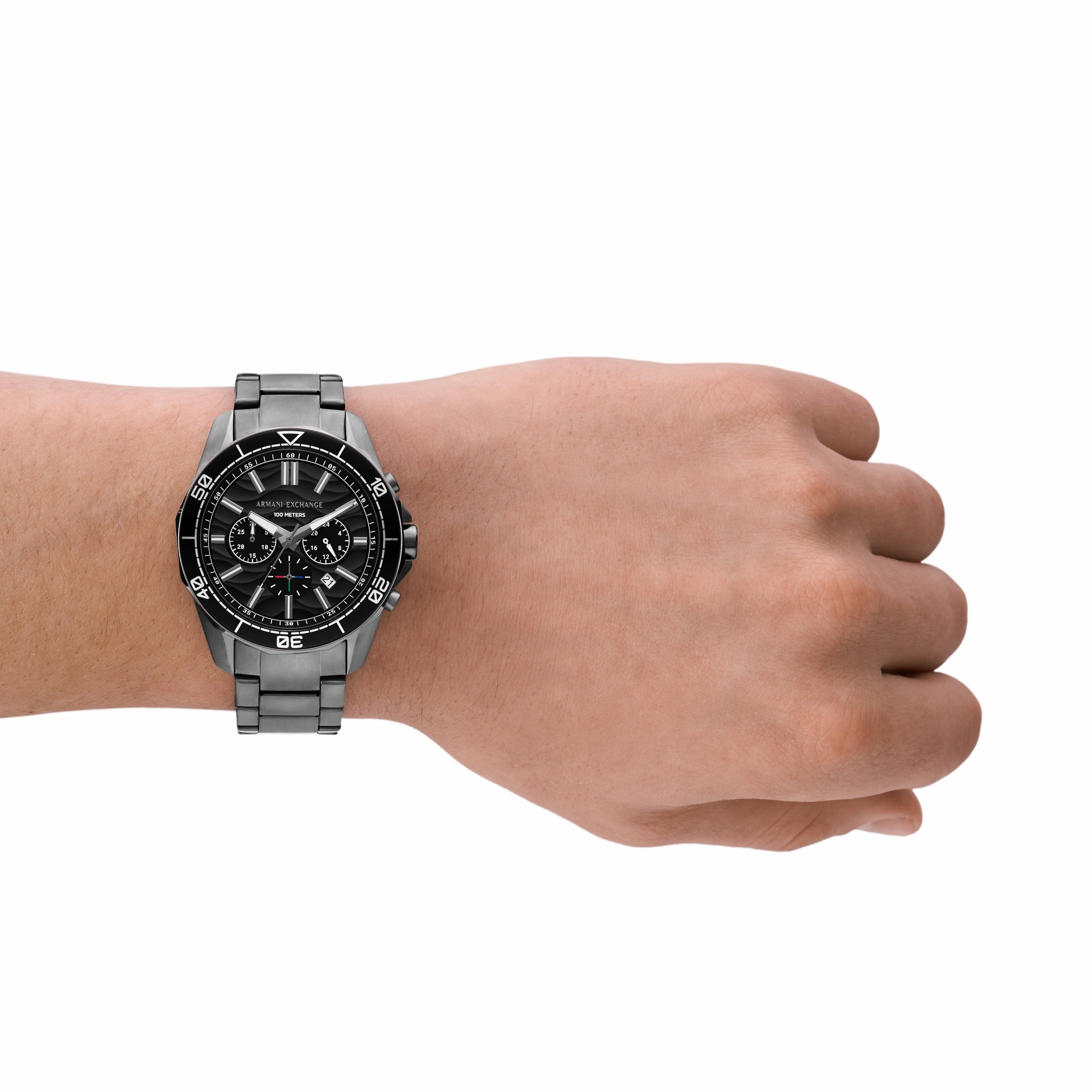 Armani Exchange Chronograph Gunmetal Stainless Steel Watch AX1959