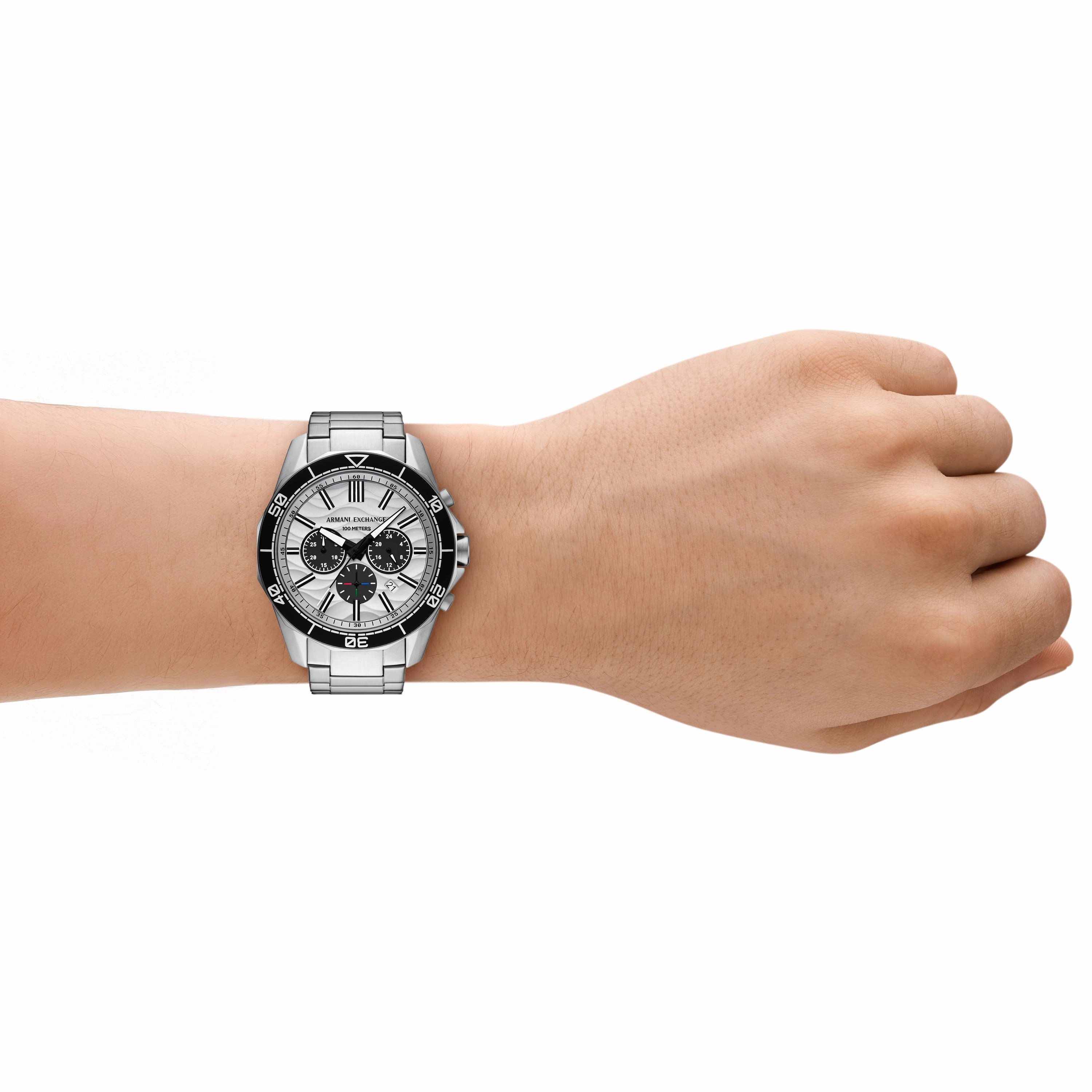 Armani Exchange Chronograph Silver Dial Stainless Steel Watch AX1969
