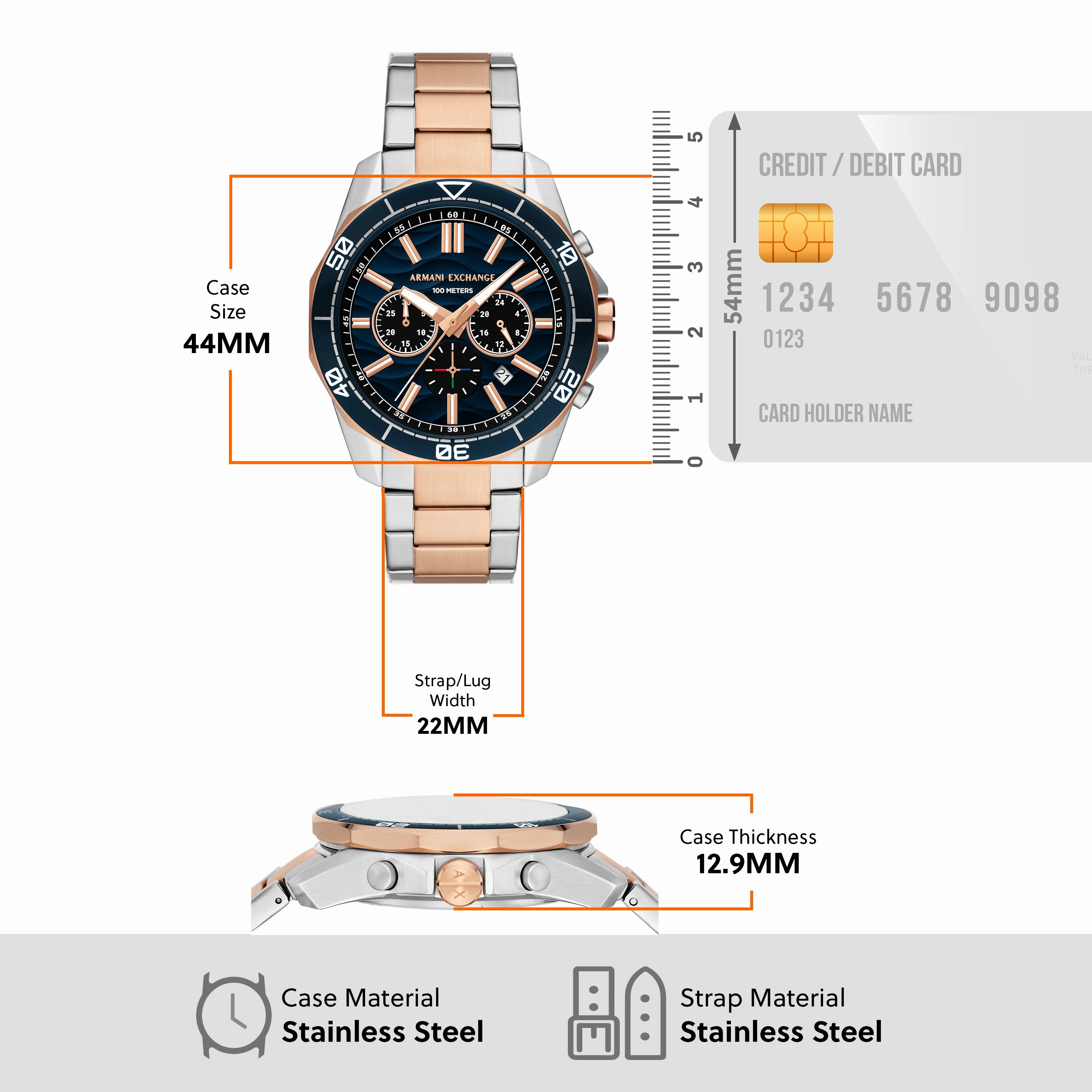 Armani Exchange Chronograph Two-Tone Stainless Steel Watch AX1965