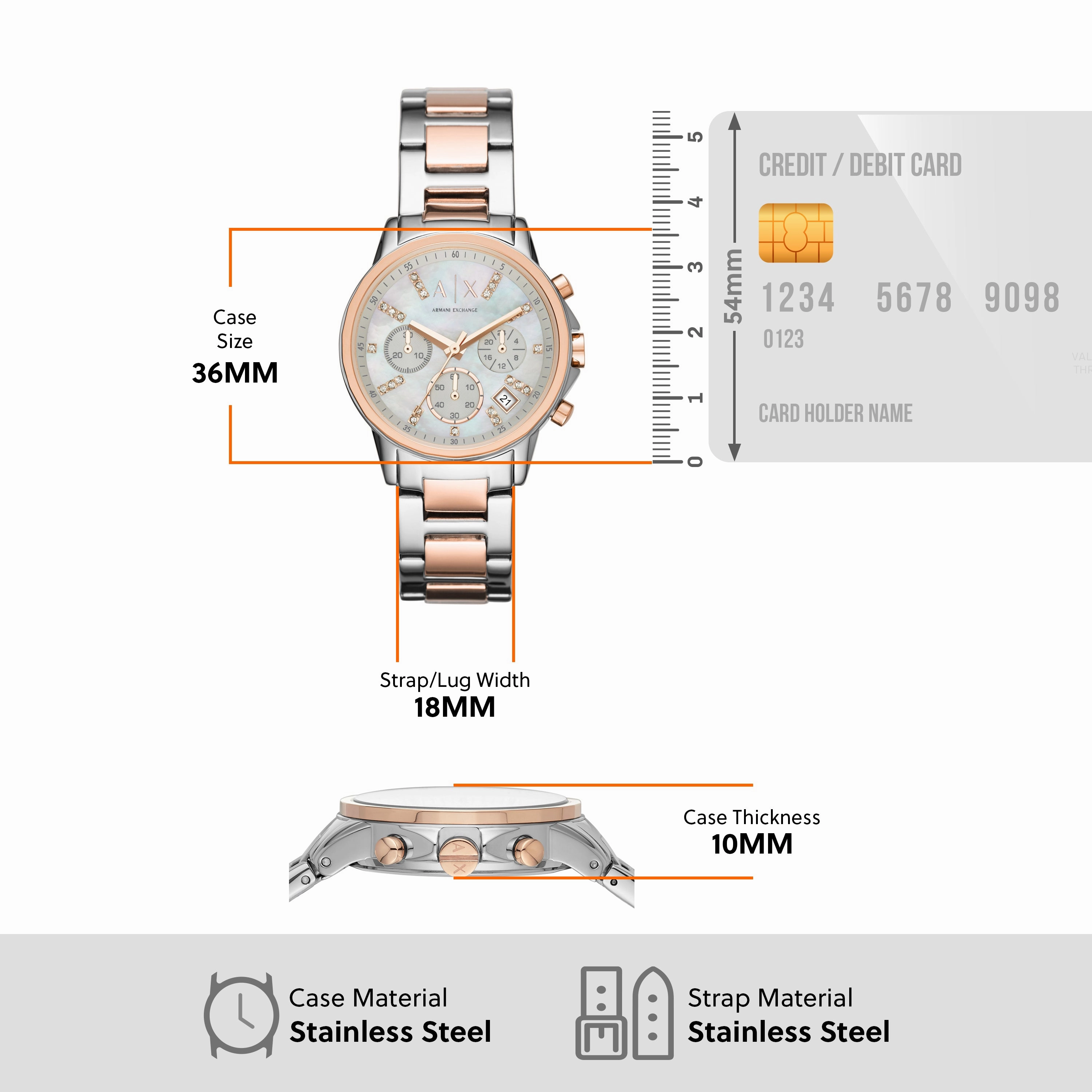 Armani Opulent Two-Tone Chronograph with Silver Dial AX4331