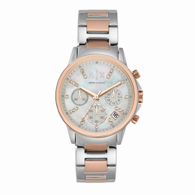 Armani Opulent Two-Tone Chronograph with Silver Dial AX4331