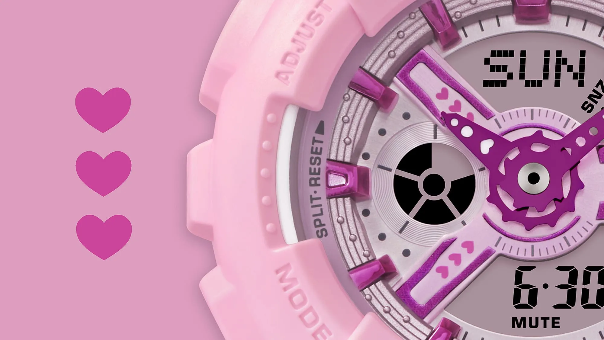Baby-G 100M Pink Dial Resin Band Watch BA110YK-4A