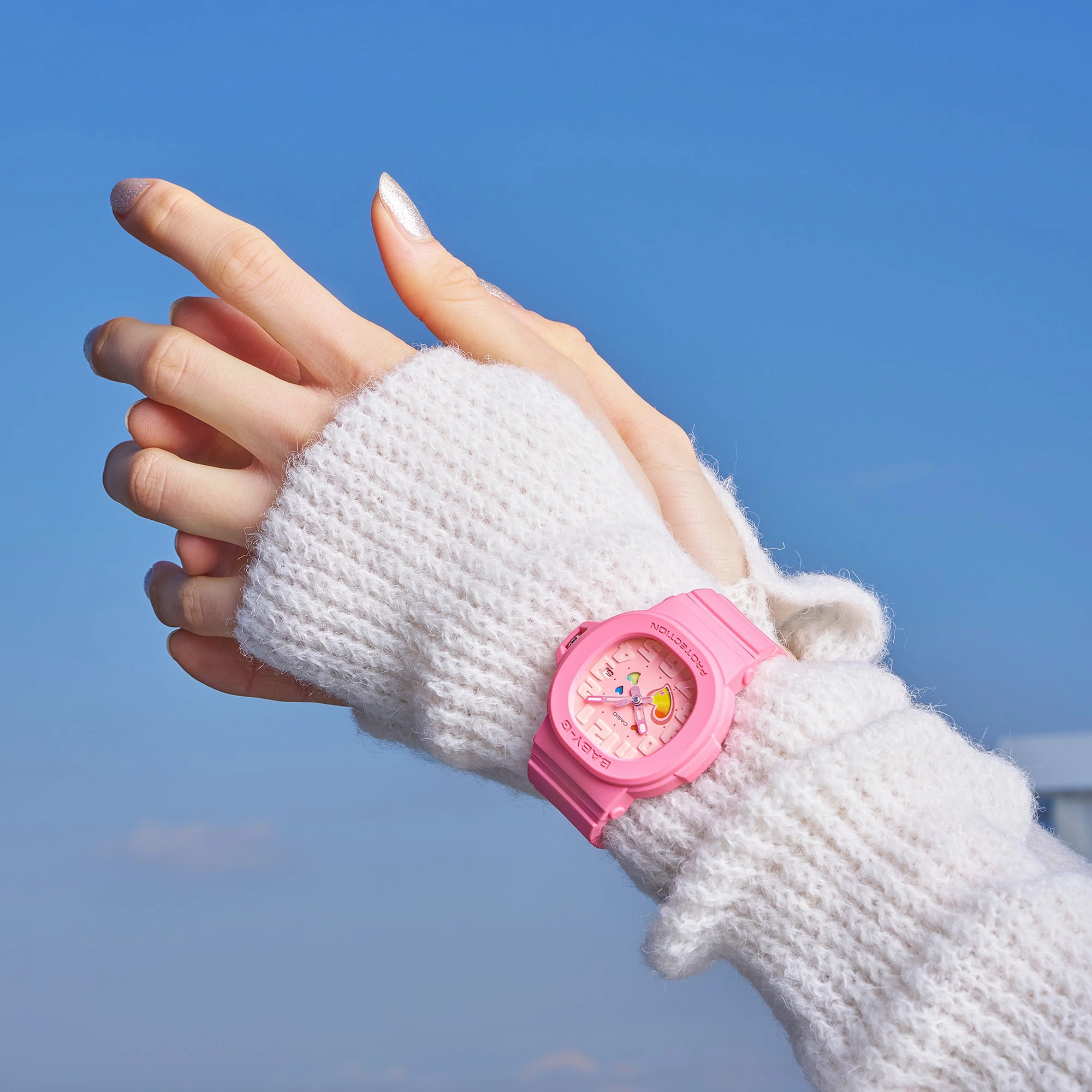 Baby-G Ana Swing Heart Dial Pink Resin Band Watch BGA10-4A