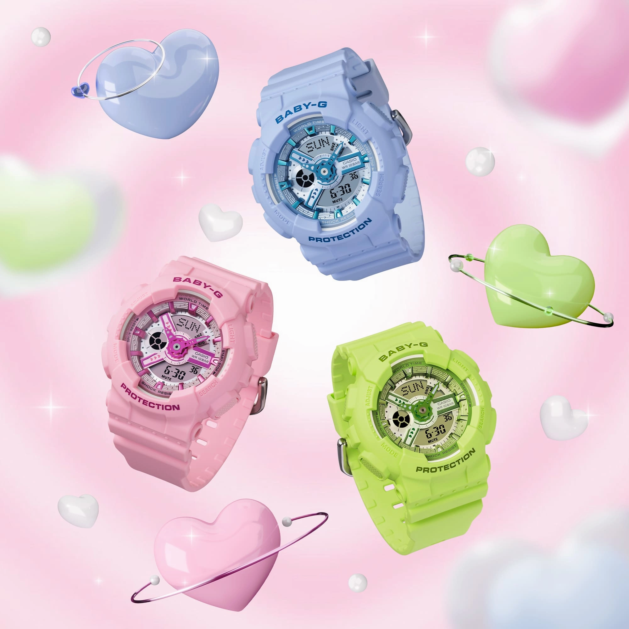 Baby-G Blue Dial Blue Resin Band Watch BA110YK-2A