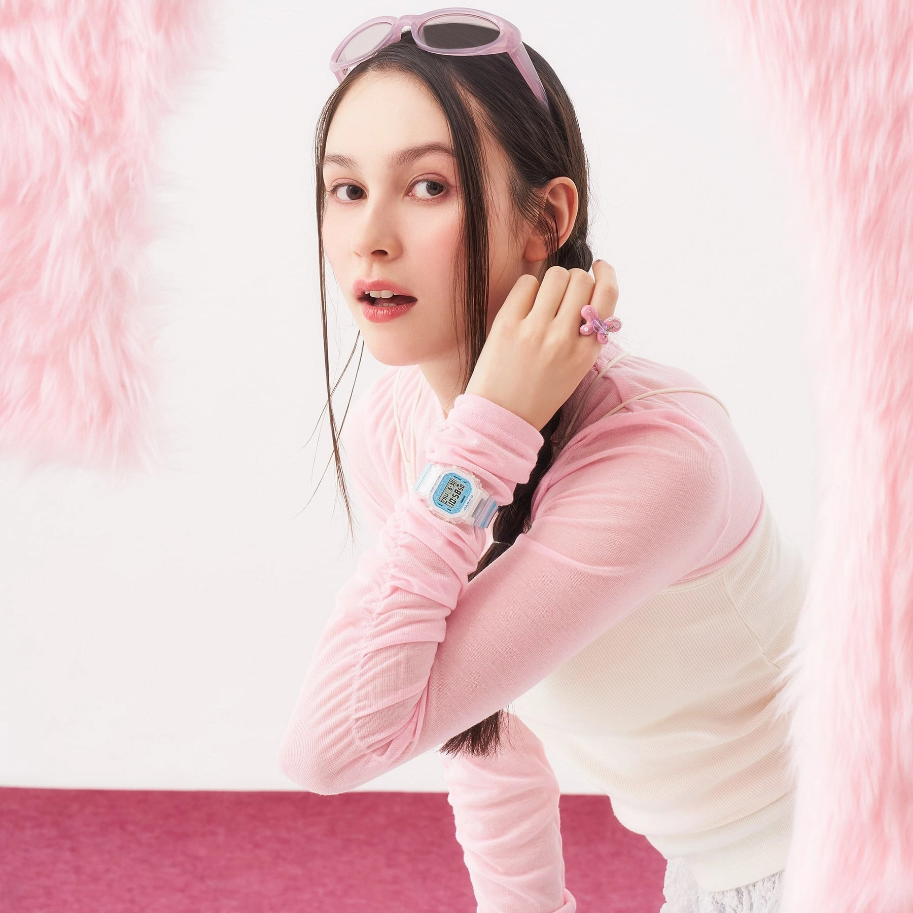 Baby-G Digital Glitter Blue Transparent Resin Band Watch BGD565GC-2D