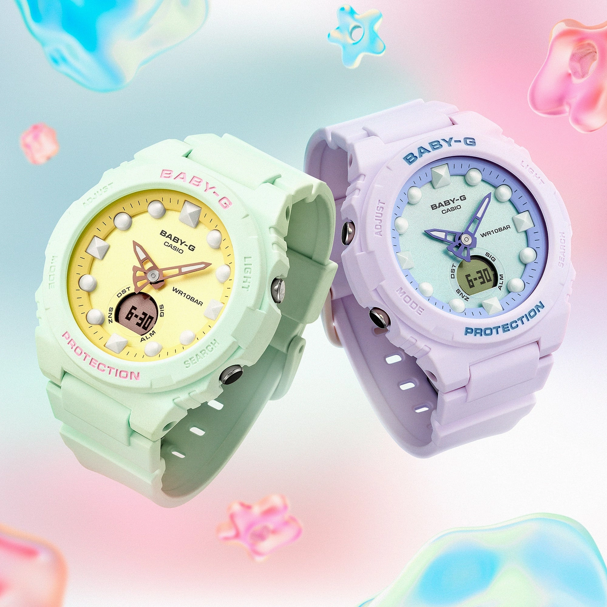 BABY-G DUO Holographic Green Resin Band Watch BGA320FH-3A