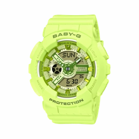 Baby-G Green Dial Green Resin Band Watch BA110YK-3A