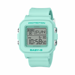 Baby-G Grey Dial Green Resin Band Watch BGD10-3D