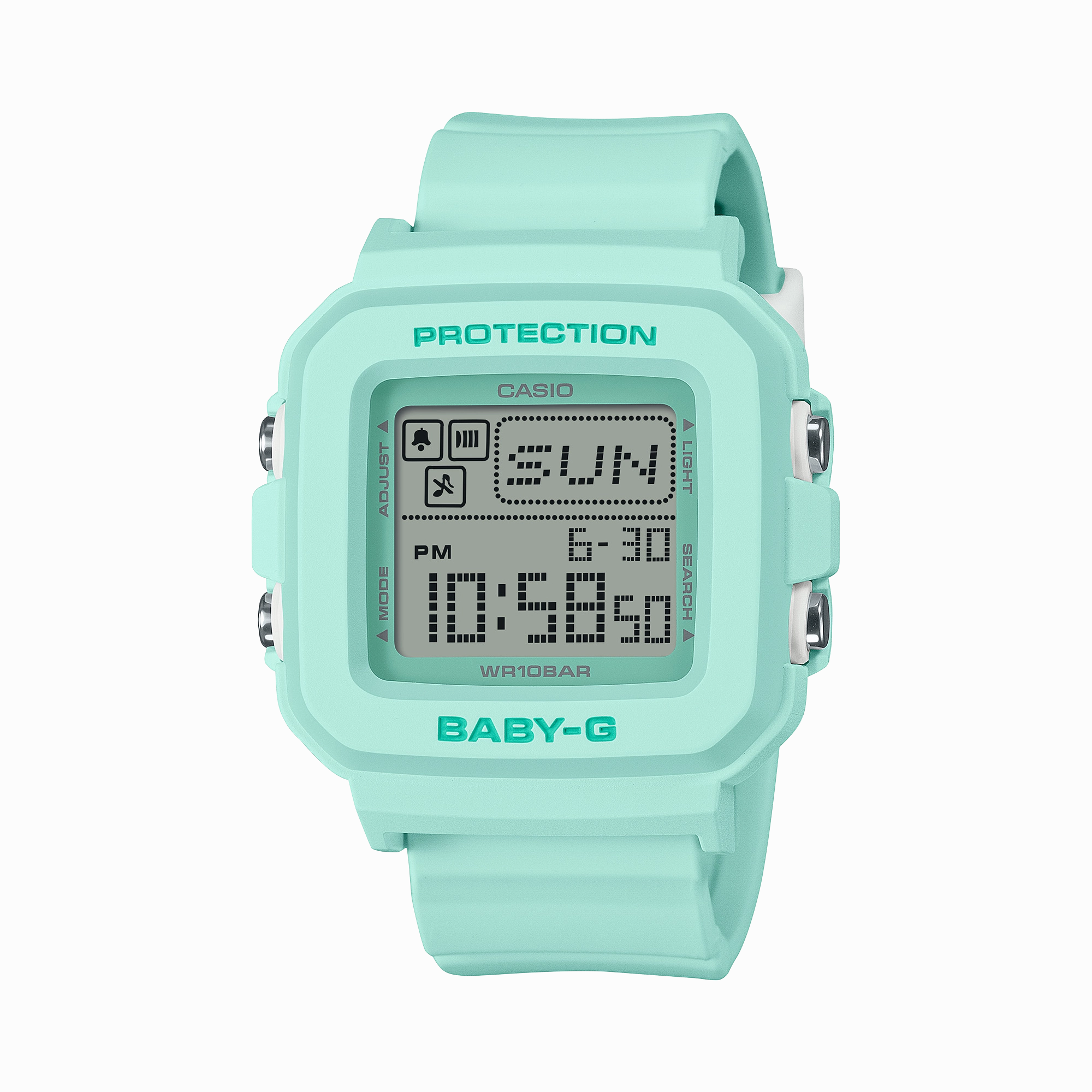 Baby-G Grey Dial Green Resin Band Watch BGD10-3D