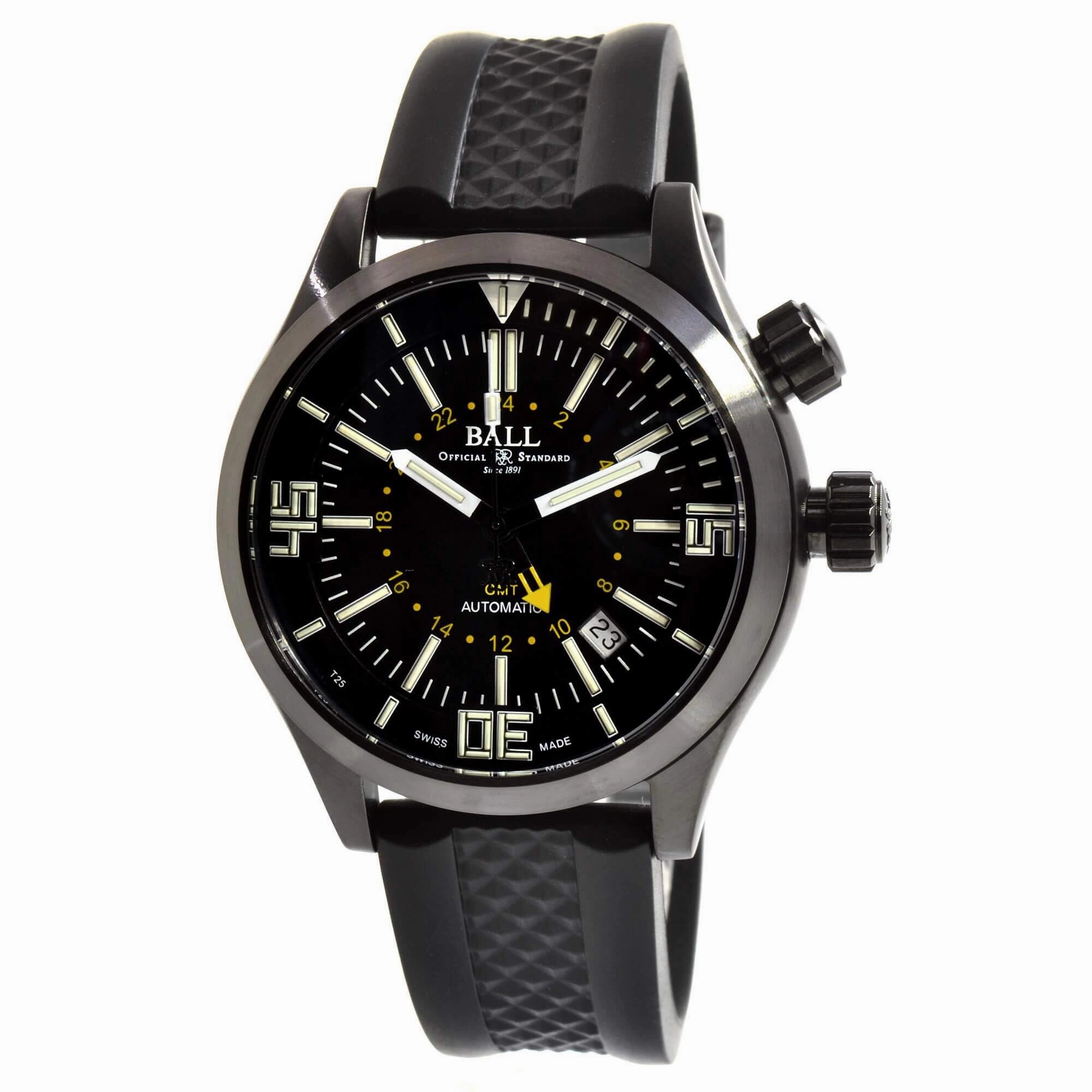 Ball Men's Automatic Watch - Engineer Master II Diver Black Strap | DG1020A-P3AJ-BK