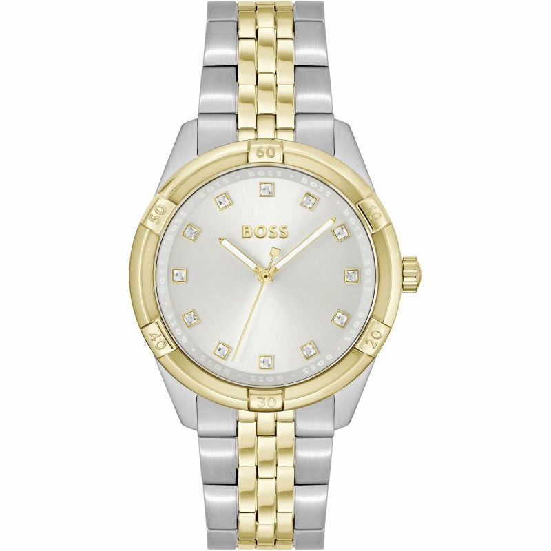 Boss Watches Ladies Two Tone Crystal Set Watch 1502700