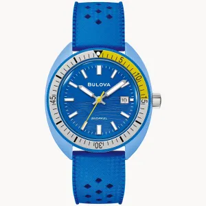 Bulova Snorkel Blue Dial Rubber Strap Watch 98B445