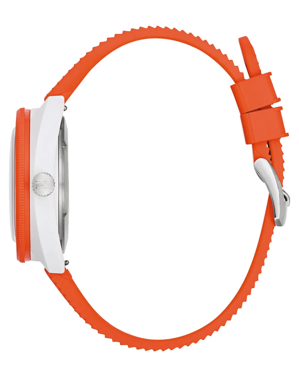 Bulova Snorkel Clownfish White Dial Rubber Strap Watch 98B448