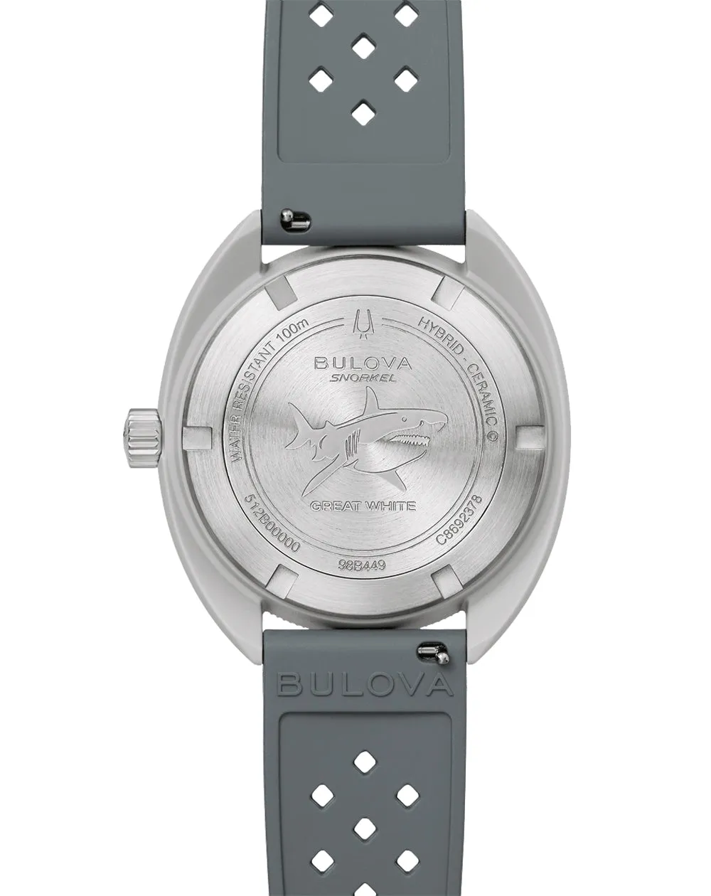 Bulova Snorkel White Dial Rubber Strap Watch 98B449