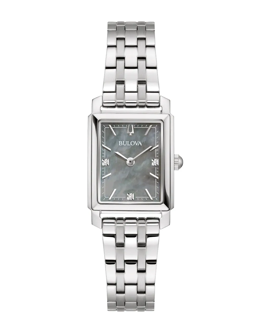Bulova Sutton Grey Dial Stainless Steel Watch 96P252