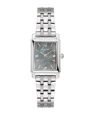 Bulova Sutton Grey Dial Stainless Steel Watch 96P252
