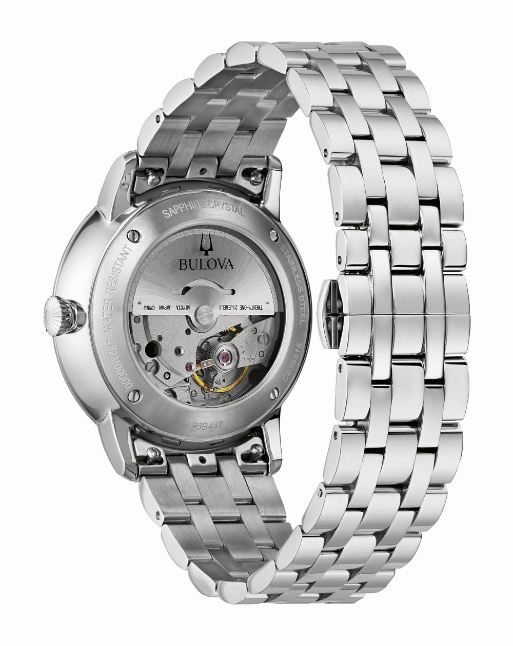 Bulova Hudson Blue Dial Stainless Steel Watch 96B447