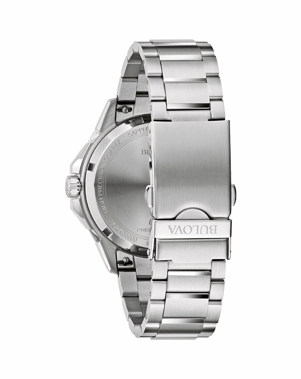 Bulova Marine Star Precisionist Luxury Watch Black Dial Stainless Steel with Sapphire Crystal and 200m Water Resistance 96B434