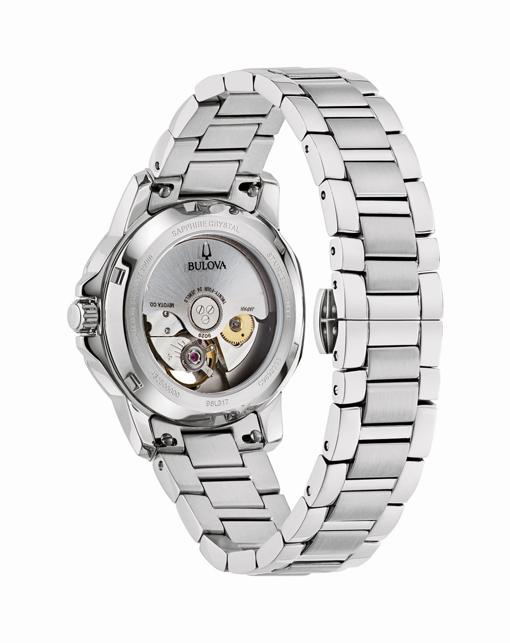 Bulova Marine Star Women's Automatic Watch with Blue Dial and Stainless Steel Bracelet 98L317