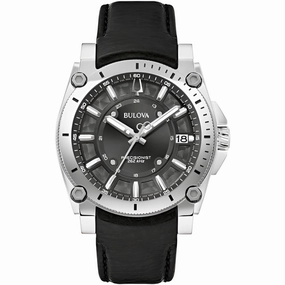 Bulova Men's Watch - Icon Quartz with 262 kHz Frequency Grey Dial Black Strap | 96B416