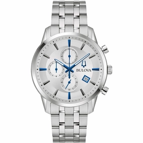 Bulova Men's Watch - Sutton Quartz Silver Dial Stainless Steel Bracelet | 96B404
