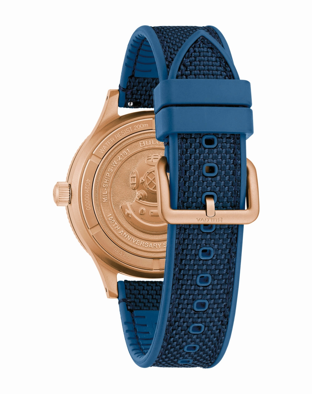Bulova MIL-Ships Special Edition Blue Dial Nylon Strap Watch 98A325
