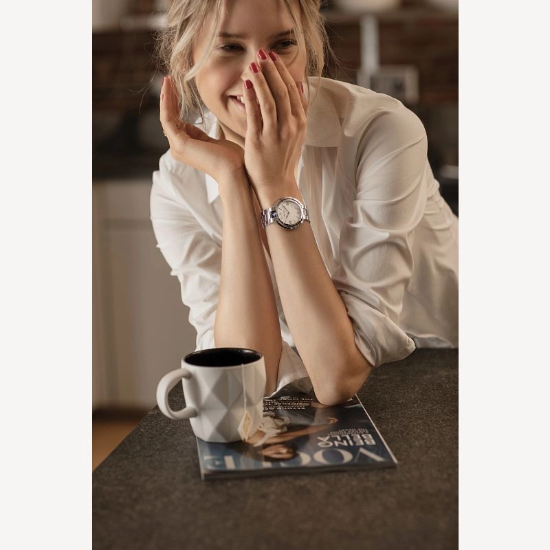 Bulova Rubaiyat Women's Silver-Tone Stainless Steel Watch with White Dial and Sapphire Crystal 96L306