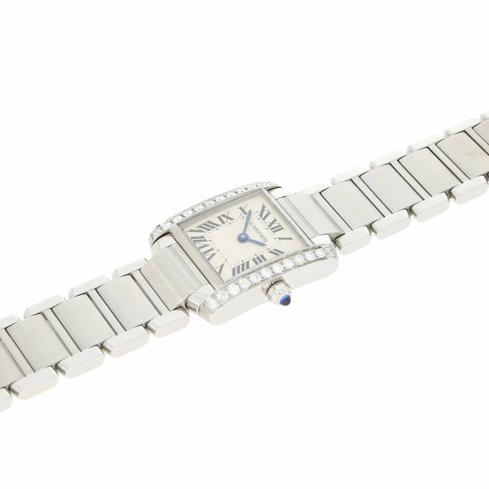 Cartier Tank Francaise Ladies Watch Diamond After Set Case W51008Q3 Pre Owned RW0637