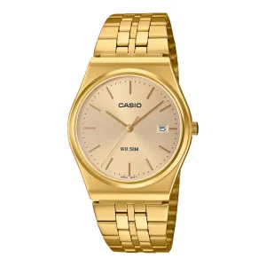 Casio Analog Gold Dial Stainless Steel Watch MTPB145G-9A