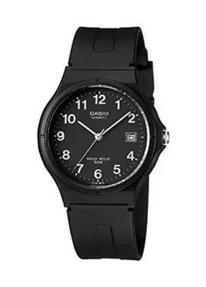 CASIO ANALOGUE 12 FIGURE BLACK DIAL BLACK RESIN BAND MW59-1B